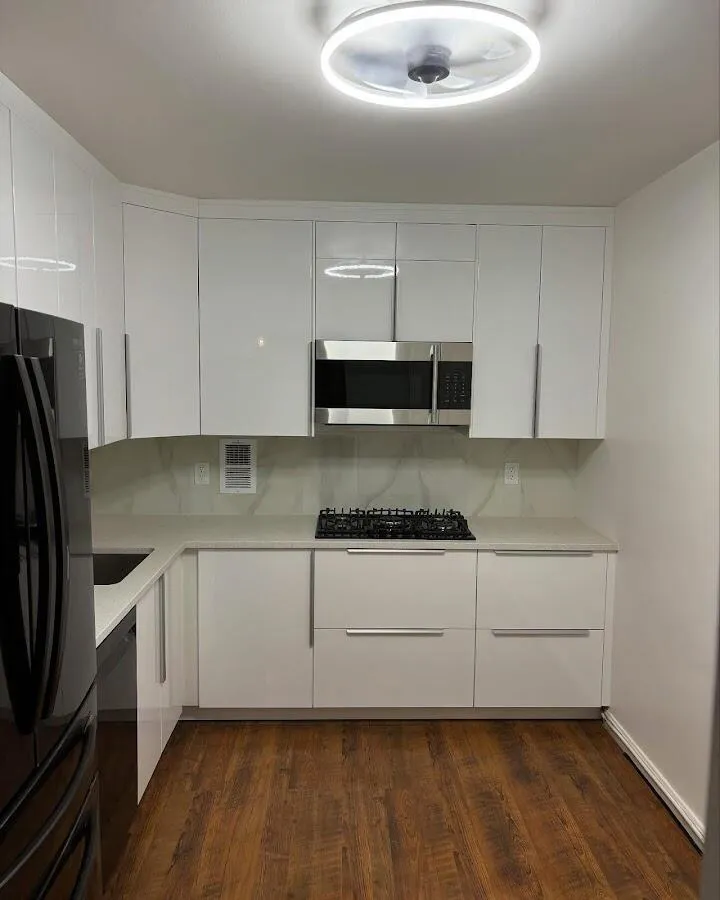 Renovated kitchen with quartz countertops in Lockport